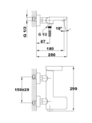 Смесителна батерия за вана и душ Formentera Black (1)