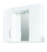 ПВЦ Горен шкаф за баня с огледало Кери 75x57x17см