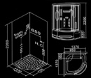 Хидромасажна душ кабина MY 2242 с парогенератор  (1)