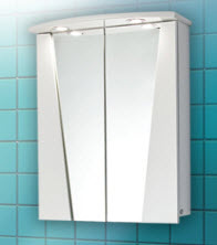 Горен огледален шкаф с осветление